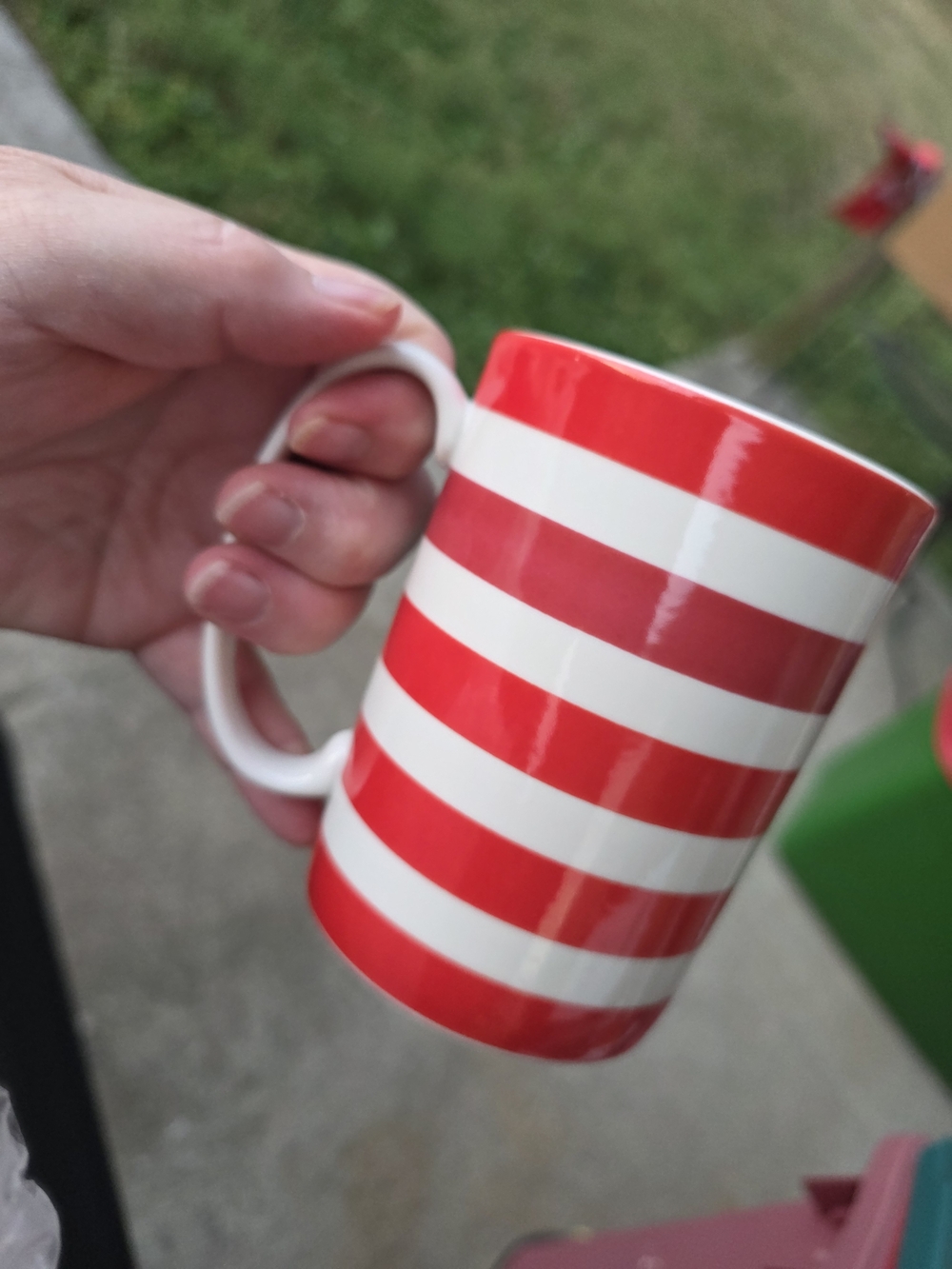 kate spade Red and White Striped Ceramic Mug